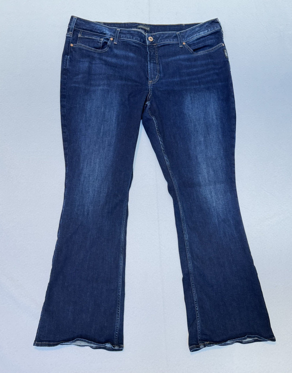 SILVER JEANS CO Womens Plus Size 24 SUKI SLIM BOOTCUT Mid Rise 33" Inseam